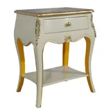 Casa Padrino Nachttisch mit 1 Schublade 50 x 70 x 50 cm Antik Weiß/Gold