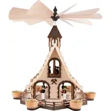 Erzgebirge-Palast Weihnachtspyramide 1-stöckige Hauspyramide Bergmänner (47cm) von Saico Seiffen