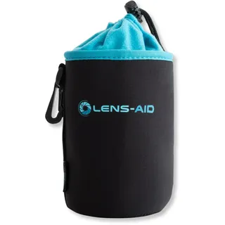 LENS-AID Neopren Objektivbeutel mit Fleece-Fütterung als Set oder einzeln Objektivtasche BZW. Köcher als Schutz für Objektiv, Blitz, Monitor, Kamera-Zubehör - M