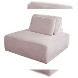 KAWOLA Hocker WIOLO SOFT Polsterhocker mit Rückenkissen Cord rosa