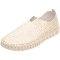 Slipper ILSE JACOBSEN "TULIP3031" Gr. 38, beige (sahne) Damen Schuhe Flexible Laufsohle, Naturkautschuk, Kroko-Muster