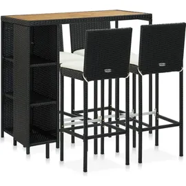 vidaXL Gartenbar Set 5-tlg. Schwarz