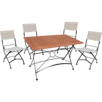 Garden Pleasure Gartenmöbel-Set 02 Triest 5-teilig Weiß-Braun FSC®