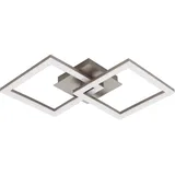 EGLO Huerta 1 LED quadratisch Nickel-matt 52,5 x 31 x 6,5 cm