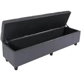 berlinlodge Aufbewahrungs-Truhe Lars XXL HxBxT 45x180x45cm Stoff/Textil Dunkelgrau Sitzbank Bank
