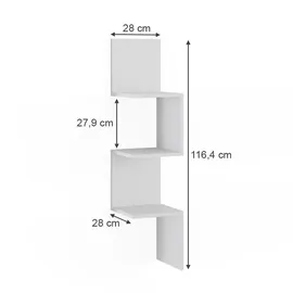 Vicco Eckregal Paolo 28 x 116,4 x 28 cm Weiß