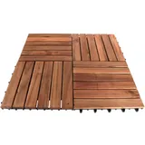 Akazien Holzfliesen Terrassenfliesen 4 St ̧ck 30x30 cm Garten Holz Fliese