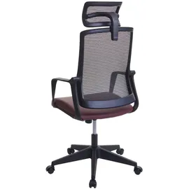 Mendler Bürostuhl HWC-J52, Drehstuhl Schreibtischstuhl, ergonomisch Kopfstütze, Kunstleder ~ bordeaux-rot