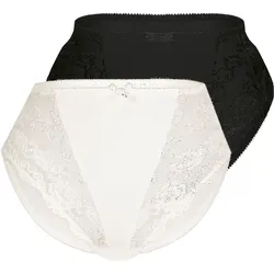 Miederslip SASSA Gr. 40, schwarz (pearl, schwarz) Damen Unterhosen mit Spitzeneinsatz