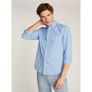 Tommy Hilfiger Herren Hemd Flex Poplin Gingham Regular Fit, Mehrfarbig (Sweet Blue/Optic White), S