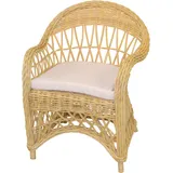 Hofmann Living And More Relaxsessel Handgeflochten Polyester 65 x 85 x 65 cm Beige