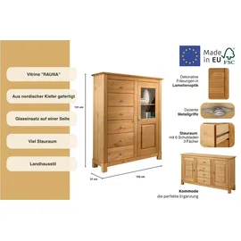 Home Affaire »Rauna« Vitrine, Breite 103 cm, FSC®-zertifiziertes Massivholz