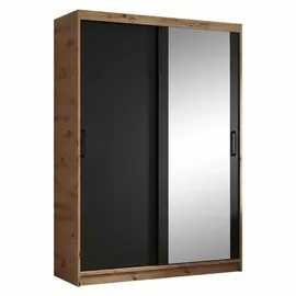 beautysofa Schwebetürenschrank HELA 120 x 204,5 x 60 cm Schwarz