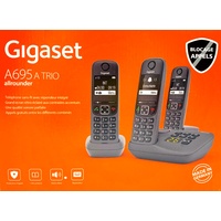 Gigaset A695 A Trio- 3 Kabellose Telefone mit 3 Stationen Anrufbeantworter NEU