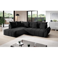 Furnix Ecksofa KORDELIA Polstercouch ausziehbar L-Form Bettkasten und Kissen, DL Automat, BxTxH 266x190x71/91 cm, robust & bequem grau