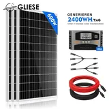 600W 12V Solarpanel Monokristallin Solarmodul Solaranlage Komplettset Solar Set Photovoltaik für Wohnmobil/Haus/Balkon