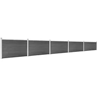 vidaXL Zaunelement Set WPC 872x105 cm Schwarz