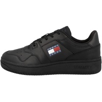 Tommy Hilfiger Jeans Herren Cupsole Sneaker Retro Basket Schuhe, Schwarz (Triple Black), 42