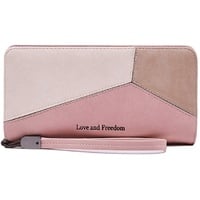 PrettyNuo Geldbörse Damen Leder Gross, Damen Geldbeutel Große Kapazität, Elegant Damen Portemonnaie, Lang Damen Portmonee Leder mit Handyfach