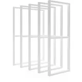 HEVVA |Gestell Doppel-Waschtisch -75 cm hoch| NECKAR | 25/30/40/45/50 cm | Waschtischunterschrank Füße, Waschtischbeine | (2X Waschtischbeine - Weiß, 45 cm)