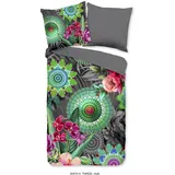 hip »Thirze«, Mako-Satin, 135x200, Reißverschluss, Wendeoptik, Mandala, Bunt, Grau