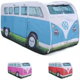 VW Collection Board Masters - Volkswagen Kinder-Pop-Up-Spiel-Zelt im T1 Bulli Bus Design 165 cm (Bus Front/Blau)