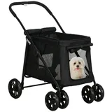 PawHut Hundewagen, Hundetrolley mit Kissen, Katzenbuggy