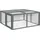 PawHut Kleintierstall mit Freilaufgehege 110 x 105 x 50 cm grau