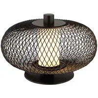 Nowa Tischlampe Tischleuchte Beistellleuchte LED Metallgeflecht schwarz opal D