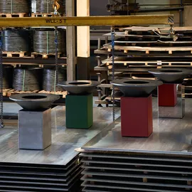 Ofyr Feuerplatte Ø 100 cm Stahl gebürstet