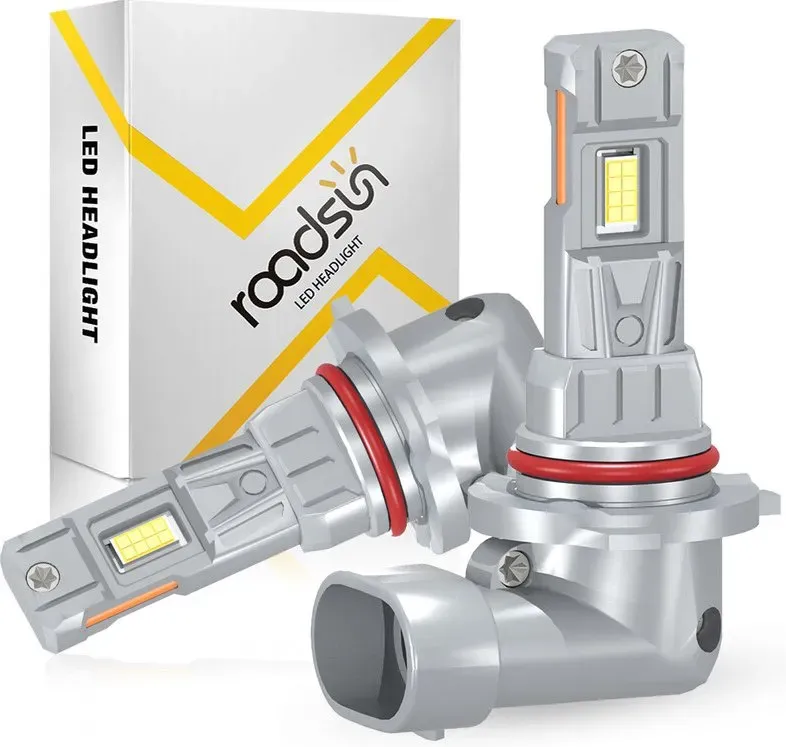 Roadsun 9005/HB3 Bulbs – Super-Bright, 6000 K Kaltweiß, 1:1 Mini-Größe, direkte Installation, 70.000+ Stunden, 9005 HB3 Powersport-Birne, Easy Plug-and-Play, für Fahrlicht, Nebellicht, Scheinwerfer und Hauptlicht