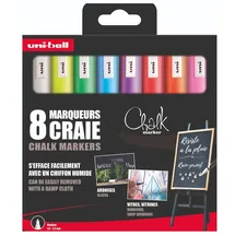 Uni-Ball 186212 - Fenster- & Kreidemarker Chalk PWE-5M, Kreidestifte 1,8 - 2,5 mm Rundspitze