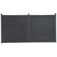 vidaXL Zaunelement-Set Grau 353x186 cm WPC