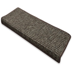 Stufenmatte Santorini, Treppenschoner, Stufenschutz, Treppenbelag, Unifarben, Karat, Rechteckig, Höhe: 7,5 mm braun Rechteckig – 23 cm x 65 cm x 7,5 mm