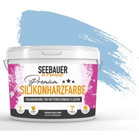 SEEBAUER diy® Silikonharzfarbe Blau Fassadenfarbe (No. 811 Cloudless Sky 300 ml) Selbstreinigend mit Lotuseffekt