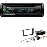 Pioneer DEH-S410DAB 1-DIN CD Digital Autoradio AUX-In USB DAB+ Spotify mit Einbauset für Volkswagen VW Tiguan