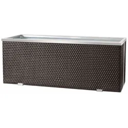 Casa Padrino Luxus Blumenkübel Braun / Silber 98 cm - Garten & Terrassen Accessoires