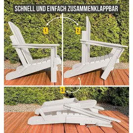 ASPERO Gartenstuhl Adirondack 75 x 75 x 83 cm weiß