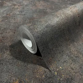 Marburg Vliestapete Concrete 53 cm x 1000 cm schwarz 34193