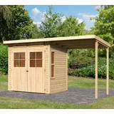 Karibu Gartenhaus KARIBU Falkensee 2", BxT: 415x175 cm Set (naturbelassen),