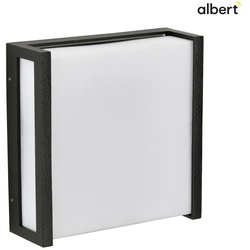 Albert Outdoor LED Hausnummern-, Wand- und Deckenleuchte Typ Nr. 6401, 10W 3000K 900lm, Schwarz matt / Opalglas ALB-666401