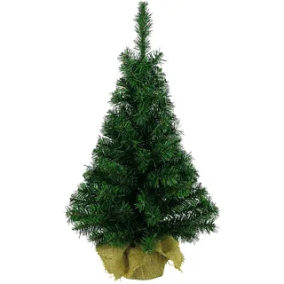 Kaemingk Künstlicher Weihnachtsbaum im Jutesack Grün 60 cm