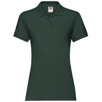 Fruit of the Loom LADIES PREMIUM POLO - Damen Polo-Shirt mit Zwei-Knopfleiste, waldgrün, XS