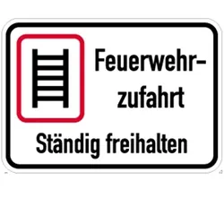Schild Feuerwehrzufahrt Ständig freihalten, Alu, 500x350 mm