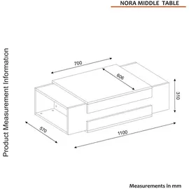 moebel17 Couchtisch Nora Beige Granit Optik