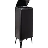 Wellhome WELL HOME MOBILIARIO & DECORACIÓN Intelligenter Mülleimer mit automatischem Öffnen oder manuellem Kontakt, 60 l, 35,5 x 26 x 95,5 cm, Schwarz.