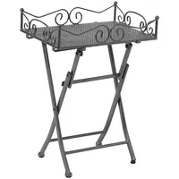 Gardenson Gartenbeistelltisch Toulouse Grau klappbar, ca. 51x36x69cm