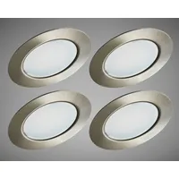 Trango 4er Set G4E-042 Einbauleuchte rund Nickel matt