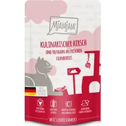 Katzen - Nassfutter MJAMJAM Cat Adult Hirsch & Truthahn, 125 g