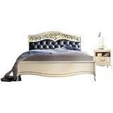 Xlmoebel Schlafzimmer-Set Klassisches Schlafzimmer Set mit Bett und 2 Nachttischen, (3tlg Schlafzimmer Set (Bett + 2x Nachttische), Hergestellt in Europa weiß